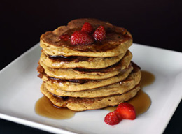Whole Wheat Banana Berry Pancakes