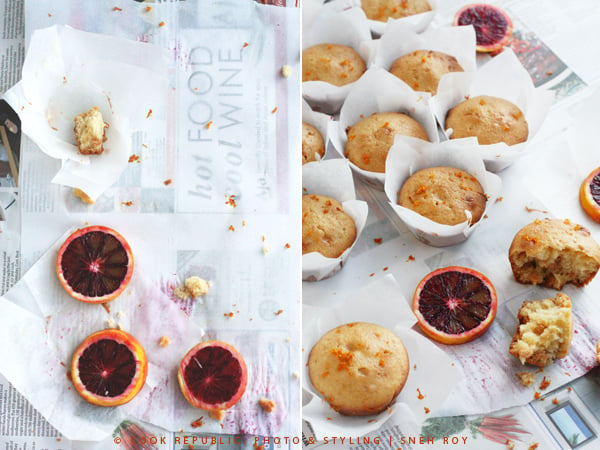 Blood Orange Muffins with Polenta And White Chocolate