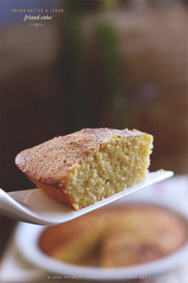 Slice Of Brown Butter & Lemon Nutmeg Friand Cake