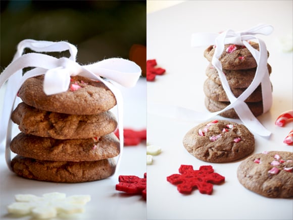 Candy Cane And Dark Chocolate Cookies