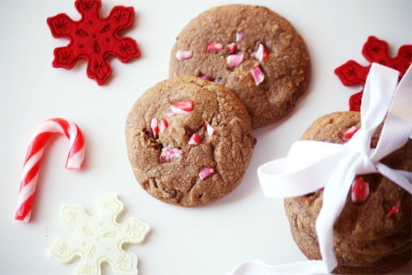 Candy Cane And Ooey Gooey Chewy Dark Chocolate Cookie
