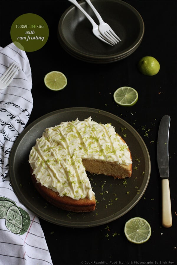 Coconut Lime Cake With Rum Frosting