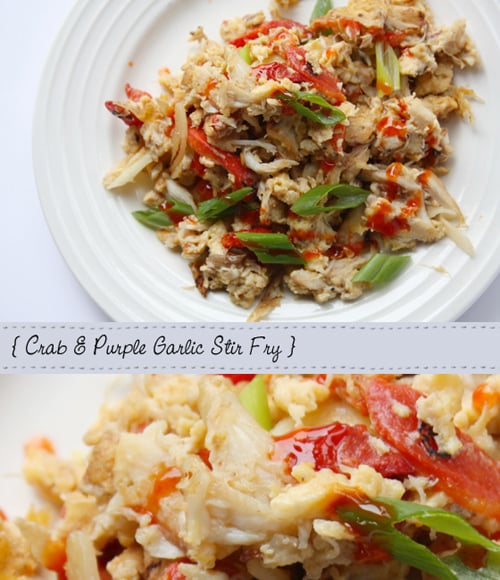 Crab And Purple Garlic Stir Fry