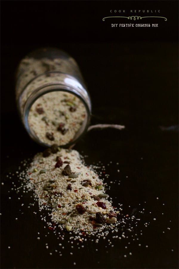 DIY Festive Couscous Mix Jar - Cranberries & Pistachios