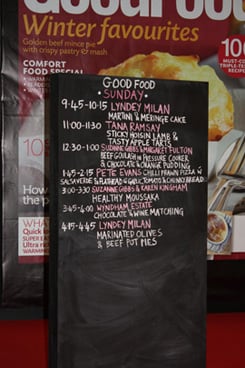 The Good Food Cooking demonstrations.