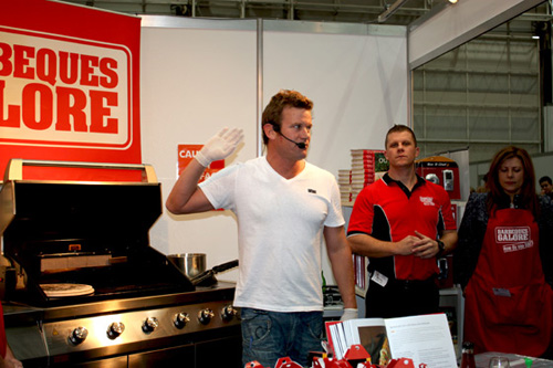 Ben O'Donoghue demonstrates at the Barbeques Galore stall