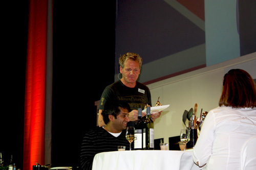 Gordon serves delicious poached pears to his guests