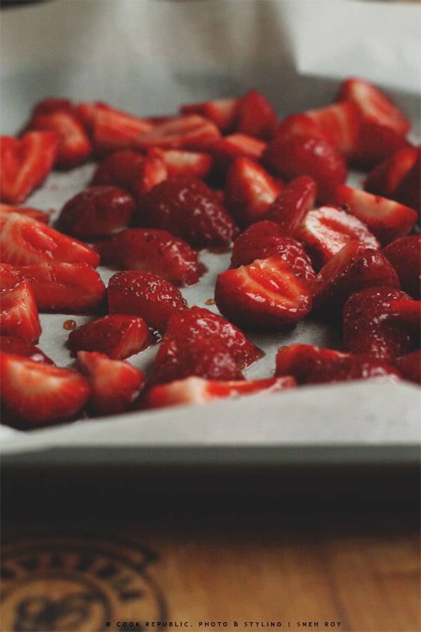 Marsala Strawberries - Roasting home grown strawberries