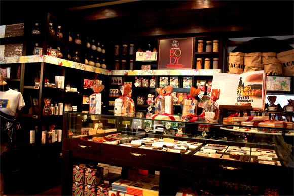 Chocolate goodies on display at the Max Brenner shop.