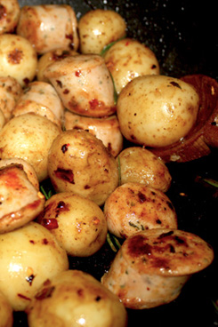 Pan Fried Potato And Weisswurst Warm Salad