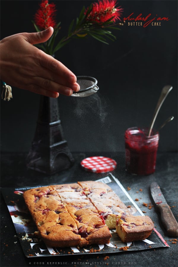Rhubarb Jam Butter Cake via Cook Republic