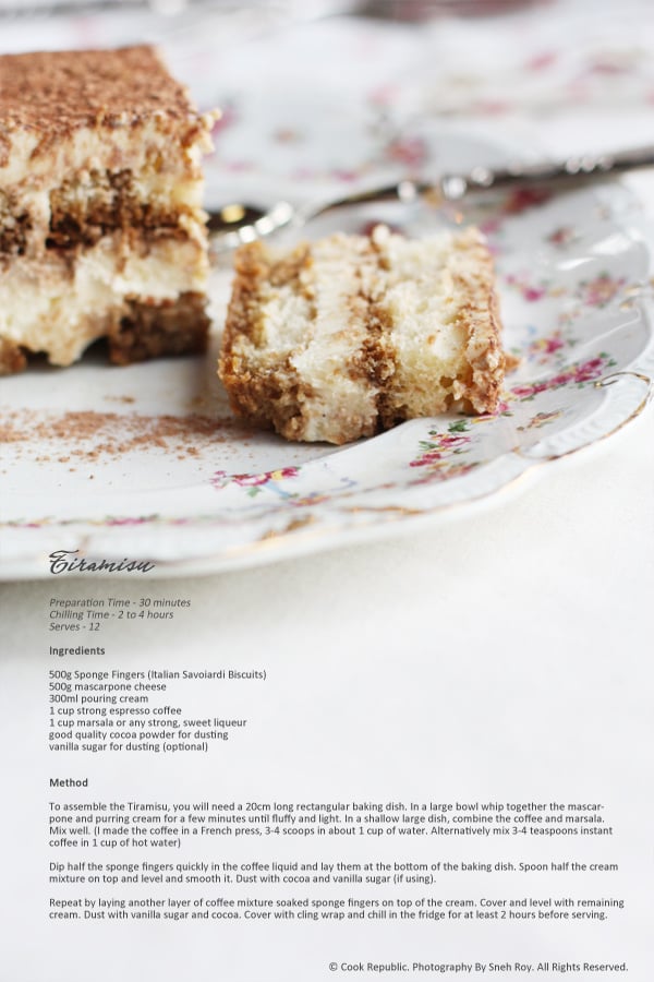 Tiramisu Recipe Card