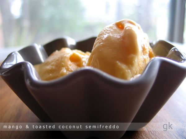 Mango And Coconut Semifreddo