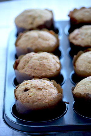 Muffins cooling in tray