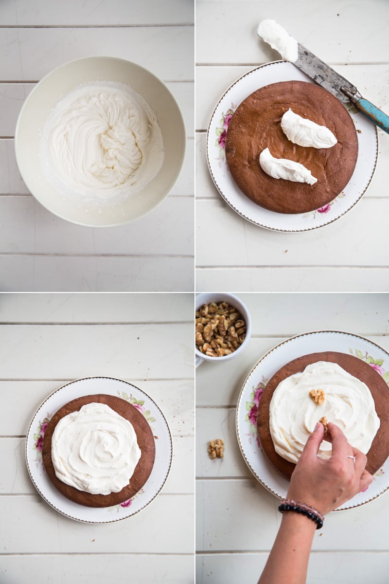 Amaranth Coffee And Walnut Cake With Whipped Maple Cream - Cook Republic