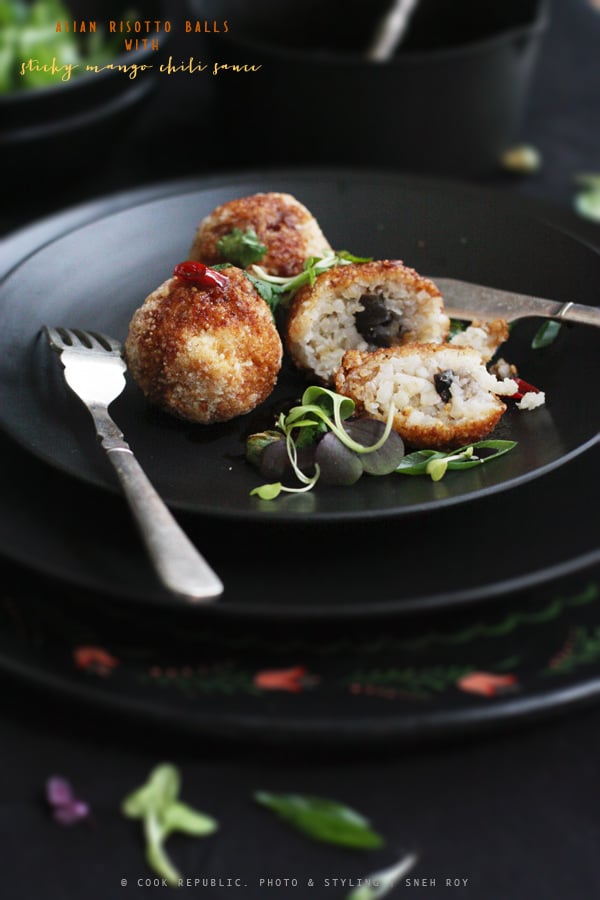 Asian Risotto Balls Stuffed With Braised Mushroom | Cook Republic