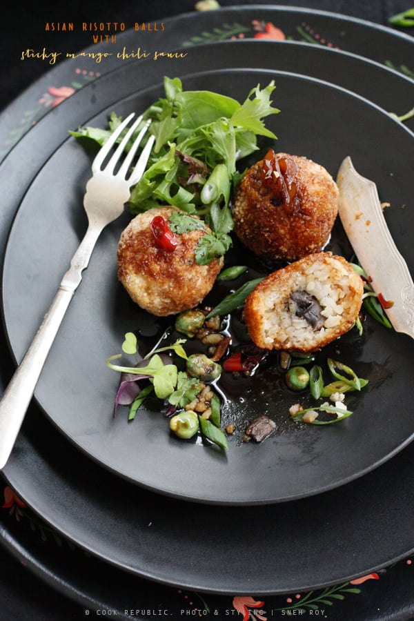 Asian Risotto Balls With Sticky Mango Chili Sauce | Cook Republic