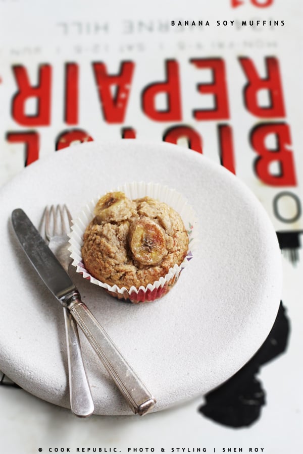 Banana Soy Muffins - Cafe Style