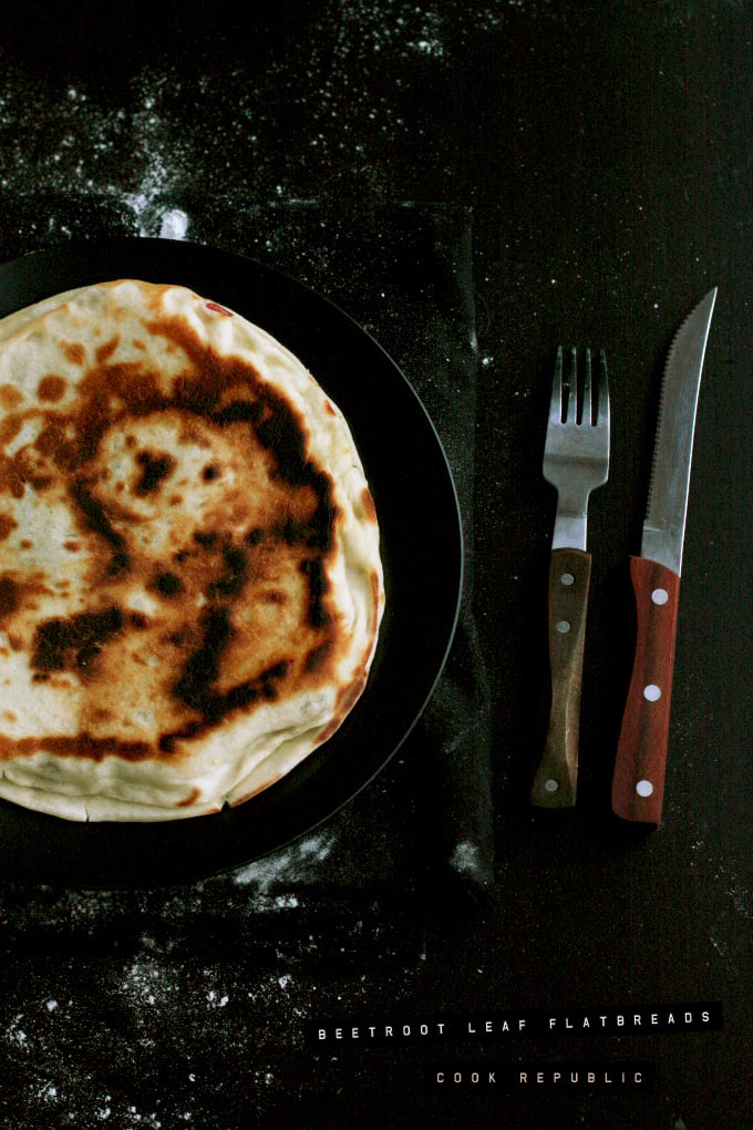 Yoghurt Flatbread Stuffed With Beetroot Leaves - Cook Republic