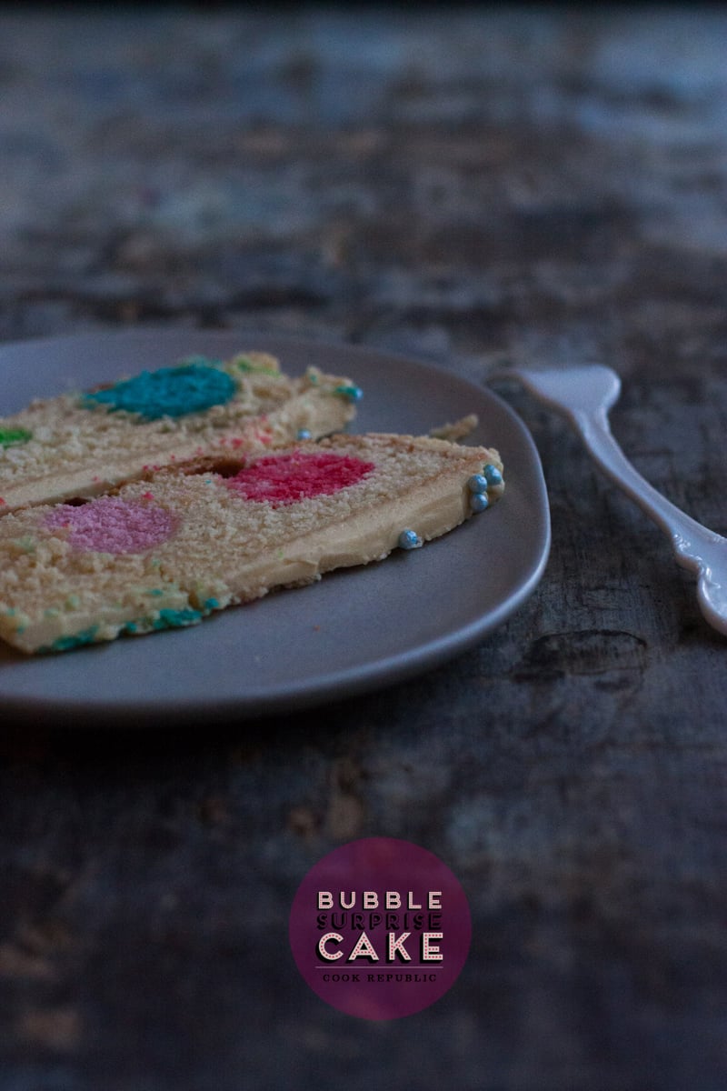 Slice Of Bubble Surprise Cake - Cake with hidden polka dots