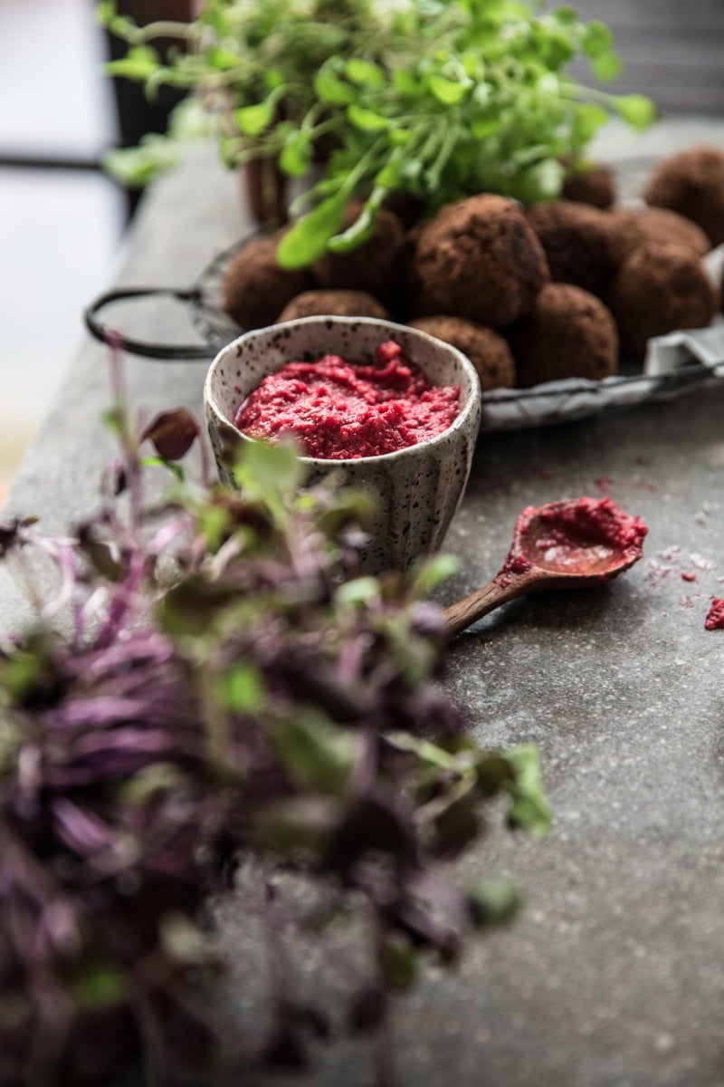 Spicy Cauliflower Falafel With Beetroot Dip - Cook Republic