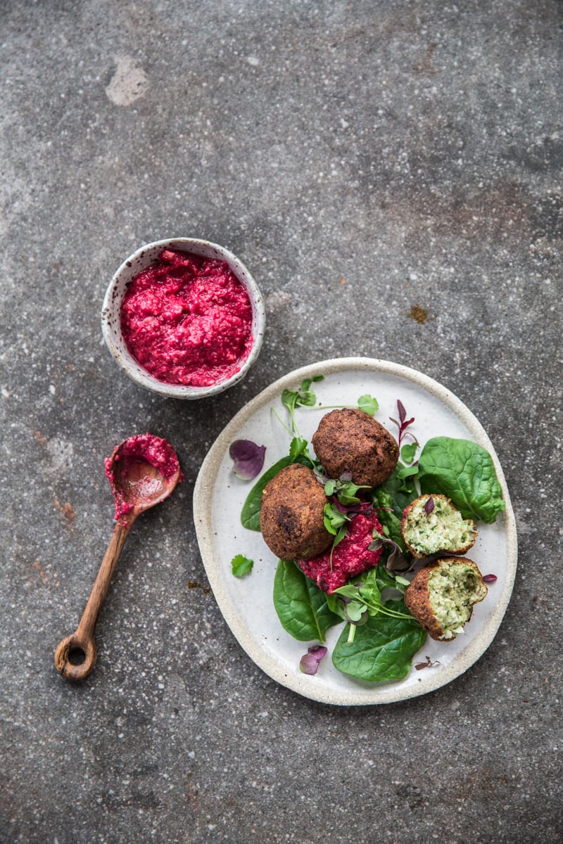 Spicy Cauliflower Falafel With Beetroot Dip - Cook Republic