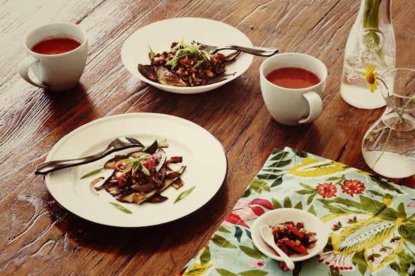 Charred Eggplant And Chili Salad