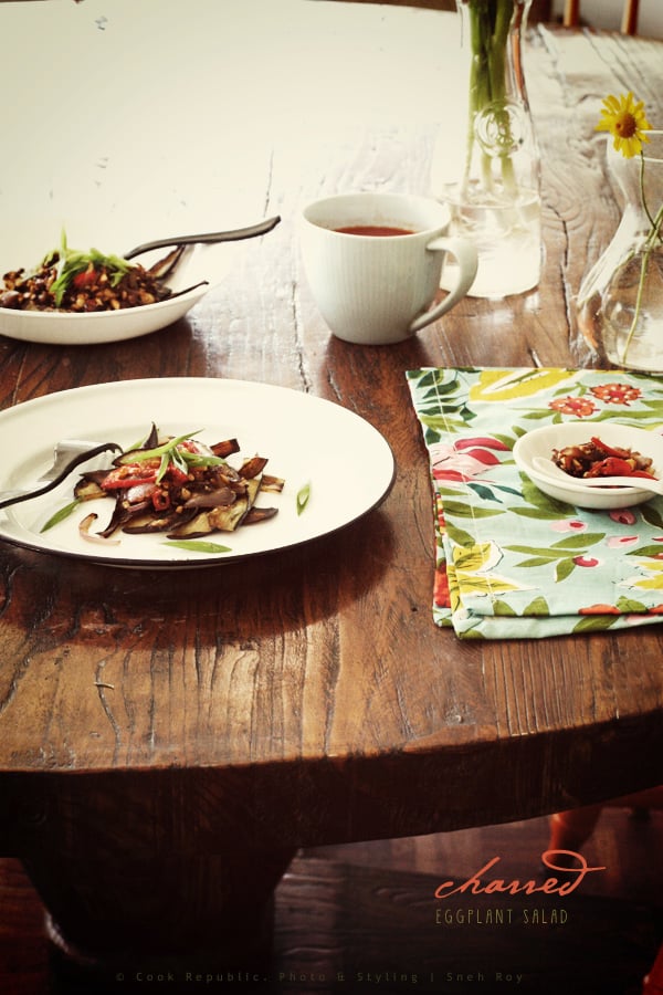 Charred Eggplant And Chili Salad