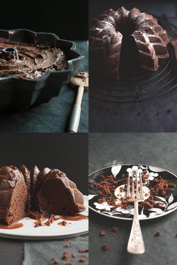 Chocolate Bundt Cake In A Sunflower Tin