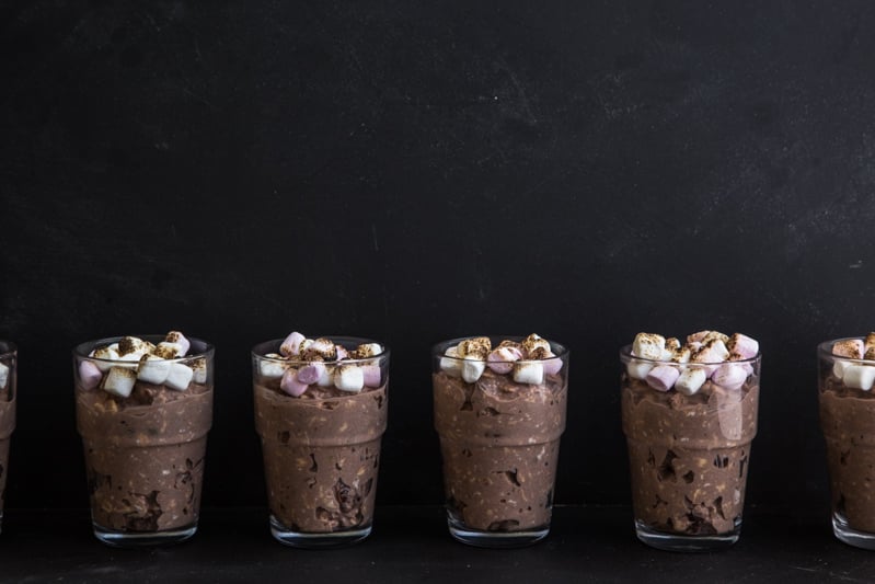 Chocolate Bircher Muesli Cups With Toasted Marshmallow - Cook Republic