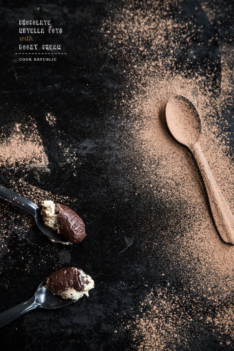 Chocolate Nutella Pots With Boozy Cream - Cook Republic