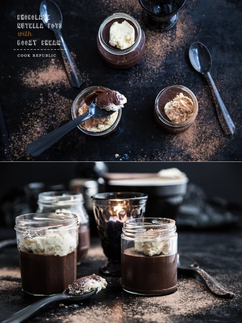 Chocolate Nutella Pots With Boozy Cream