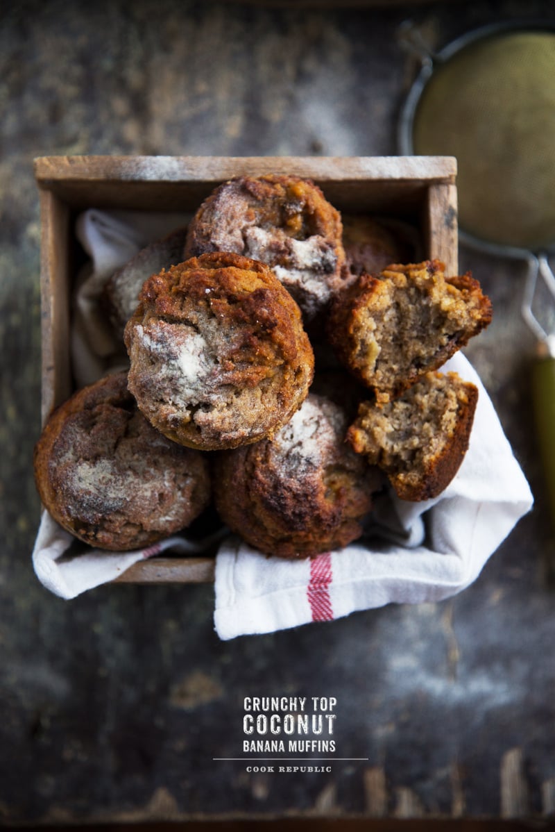 Crunchy Top Coconut Banana Muffins - Cook Republic