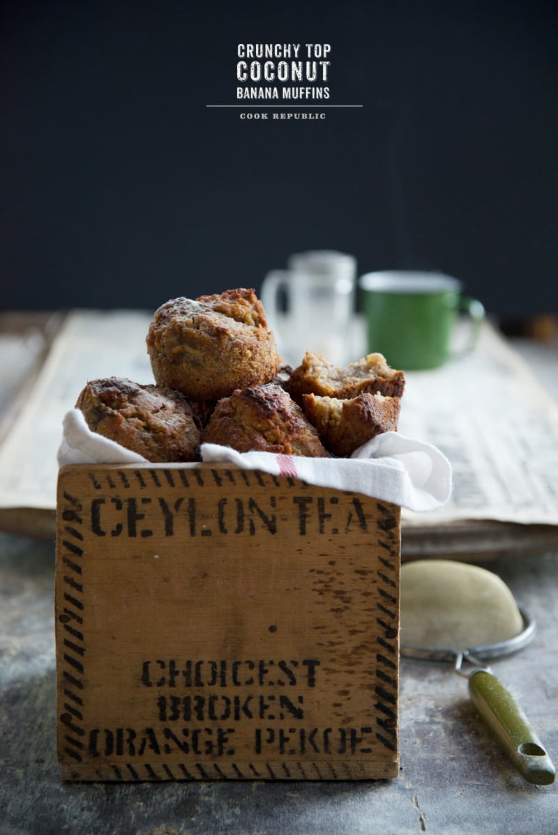 Crunchy Top Coconut Banana Muffins - Cook Republic