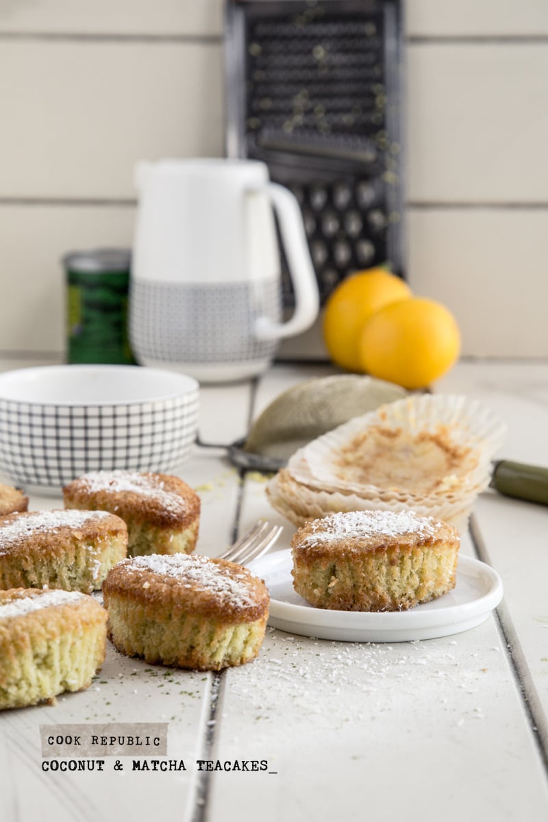 Coconut, Matcha & Lemon Teacakes