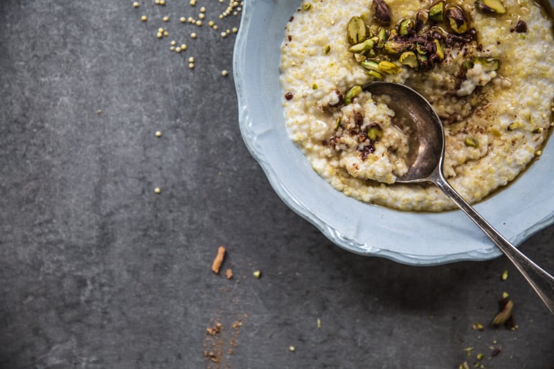 Creamy Coconut Millet Porridge With Chocolate & Nuts - Cook Republic