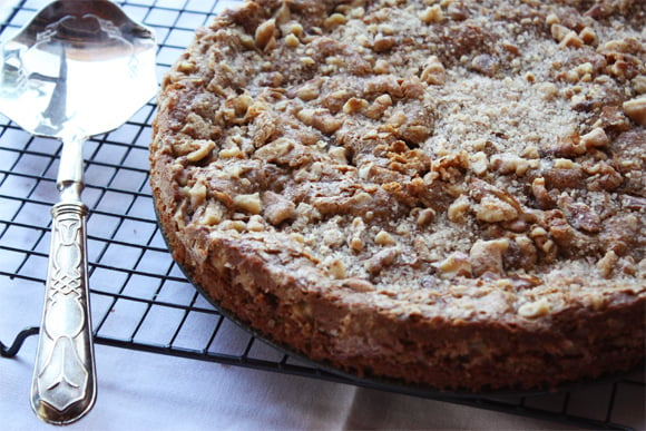 Coffee Walnut Crumble Cake