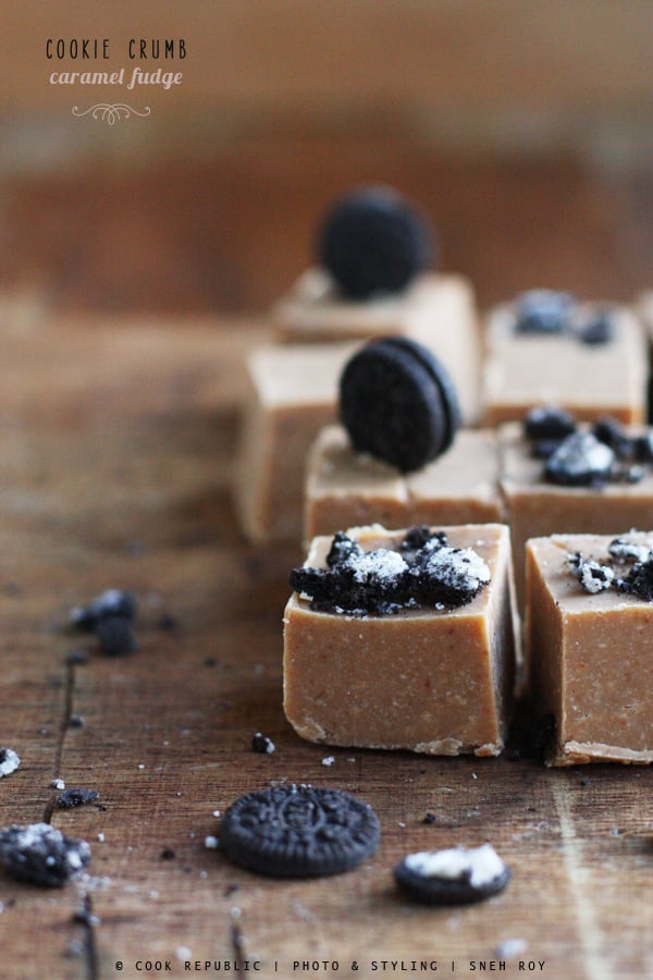 Oreo Cookie Crumbs on Classic Caramel Fudge | Cook Republic