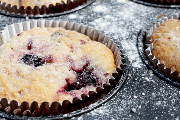 Dark Chocolate And Mixed Berry Muffins