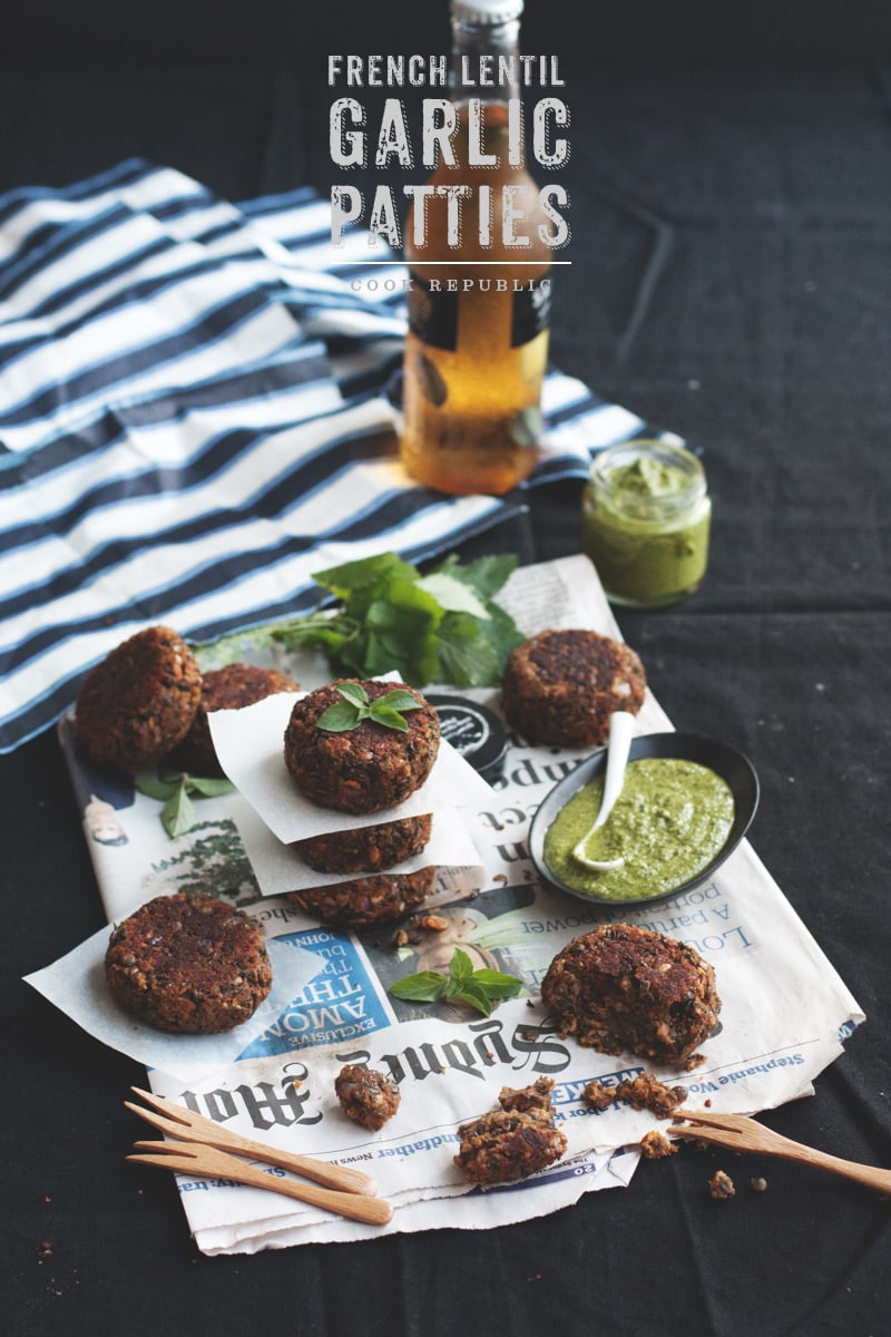 French Lentil Garlic Patties - Cook Republic