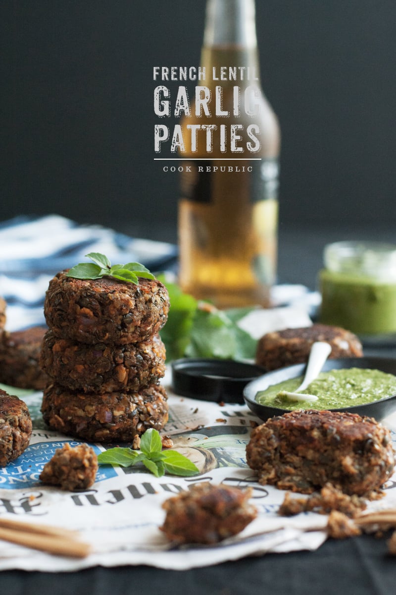 French Lentil Garlic Patties - Cook Republic