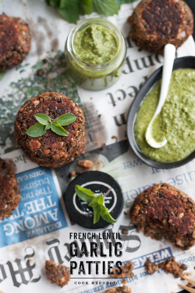 French Lentil Garlic Patties