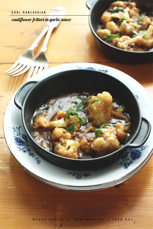 Gobi Manchurian - Cauliflower Fritters In Chinese Garlic Sauce