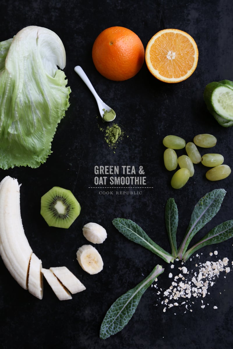 Green Tea And Oat Smoothie With 7 Fruits & Veggies
