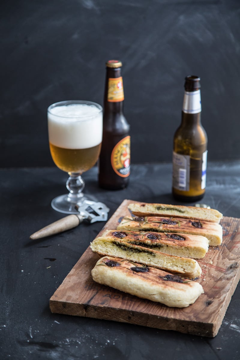 Herb Pesto Stuffed Flatbread