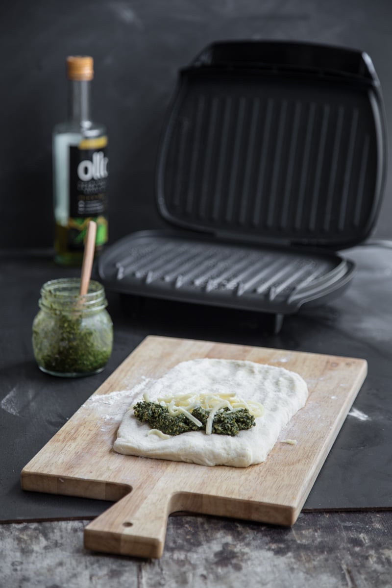 Herb Pesto Stuffed Flatbread