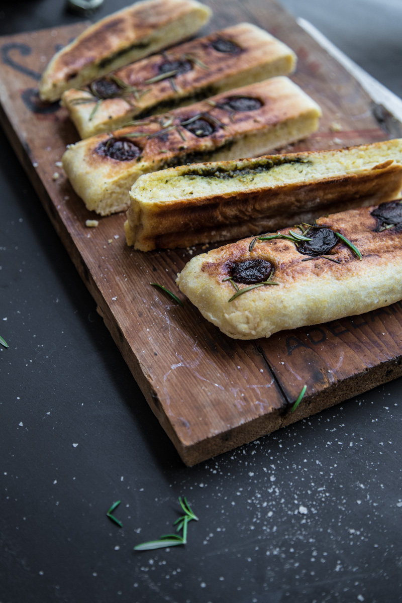 Herb Pesto Stuffed Grilled Flatbread