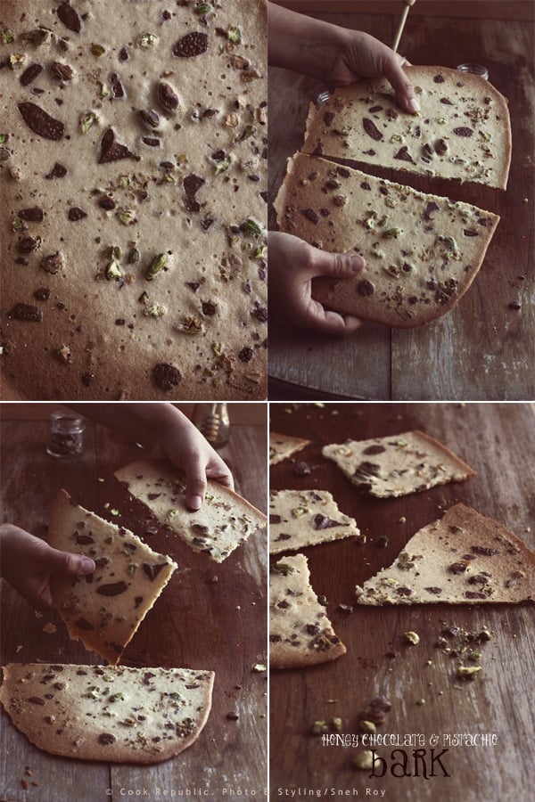 Wafer thing - Honey Chocolate And Pistachio Bark