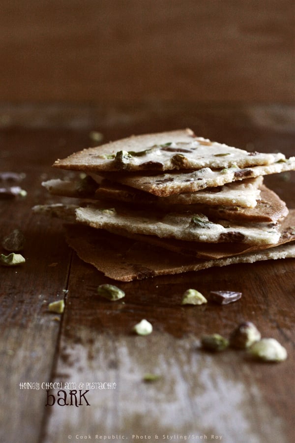 Honey Chocolate Pistachio Bark