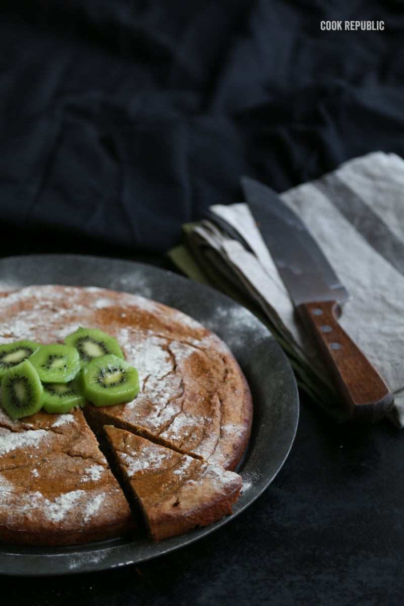 Banana Spelt Cake With Kiwifruit And Lemon Syrup